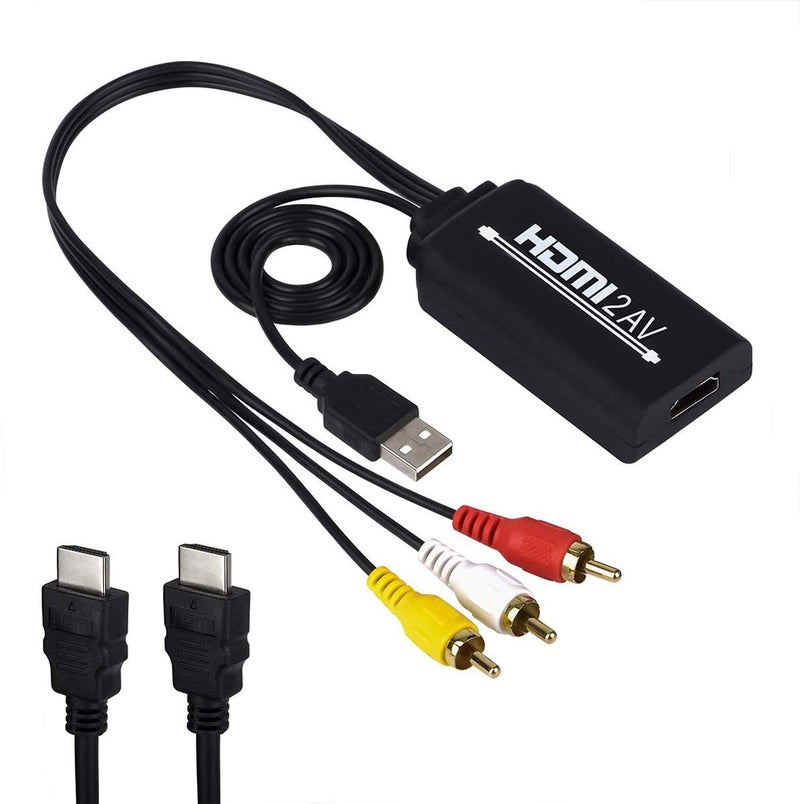 Wonlyus HDMI to RCA, HDMI to RCA Converter Cable, 1080P HDMI Converter to AV 3RCA CVBs Composite Video Audio Supports TV Stick, Roku, Chromecast, Apple TV, PC, Laptop, Xbox, HDTV, DVD - Image 1